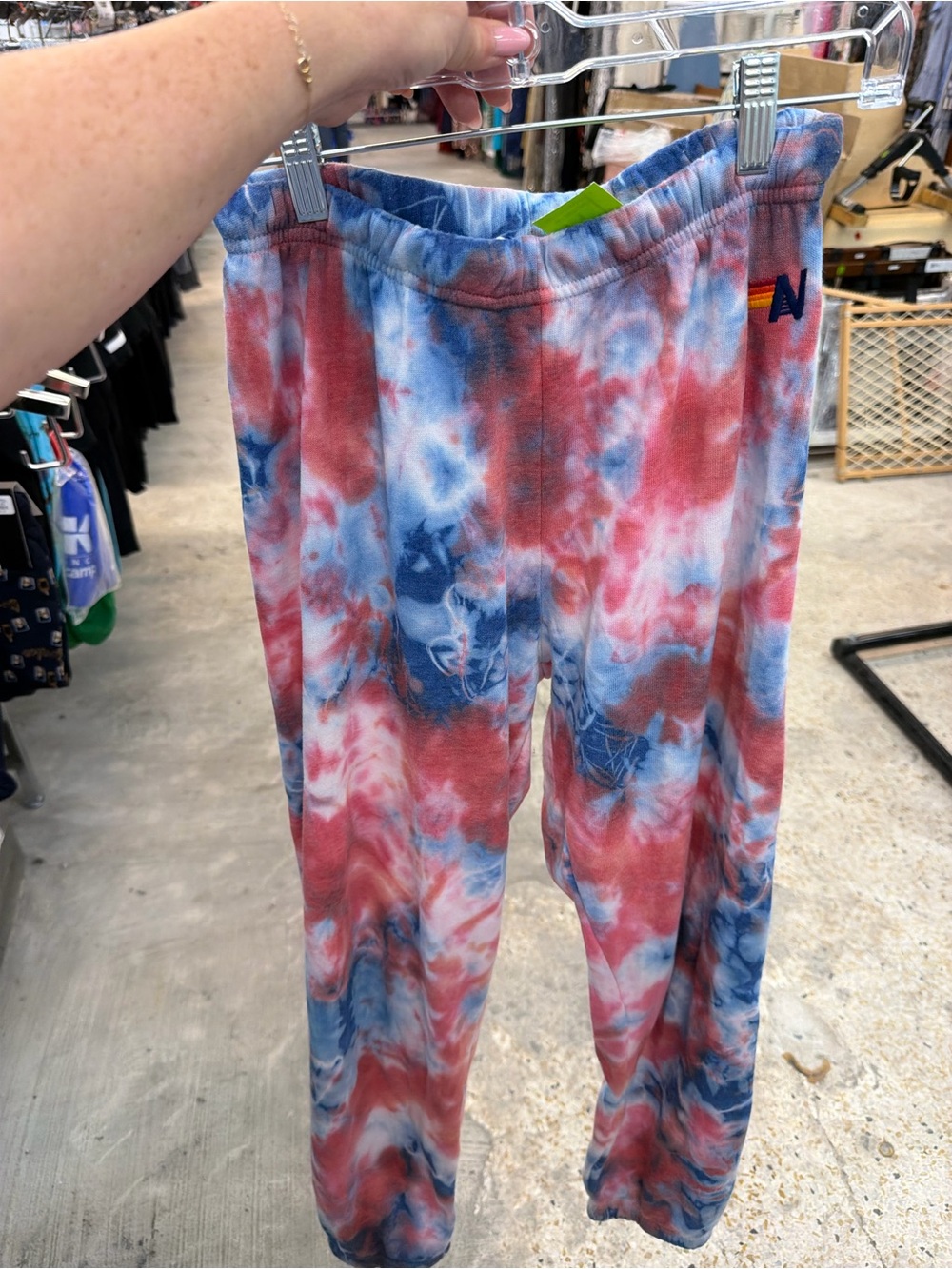 Aviator Nation Red & Blue Tie-Dye Track Pants